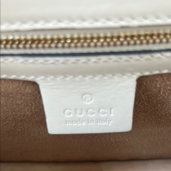 Gucci White and Gold Sylvie Pink Floral Shoulder Bag - Picture 12 of 15